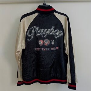 PLAYBOY Vintage Bomber Zip Up Jacket